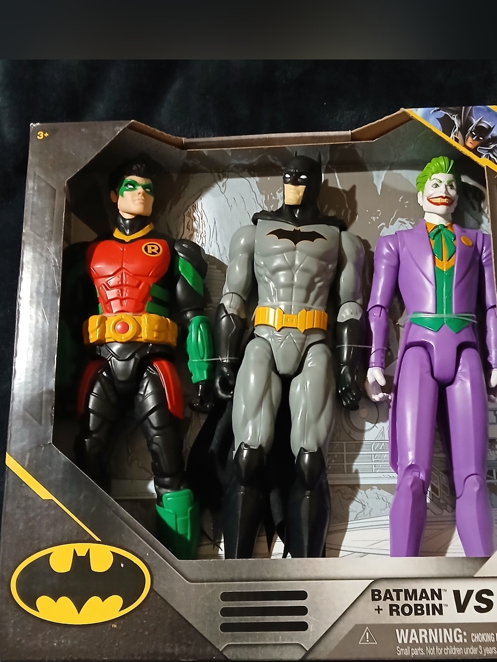 DC Batman + Robin Vs Joker 12” Figures 3-Pack Action Set Spin Master NEW.